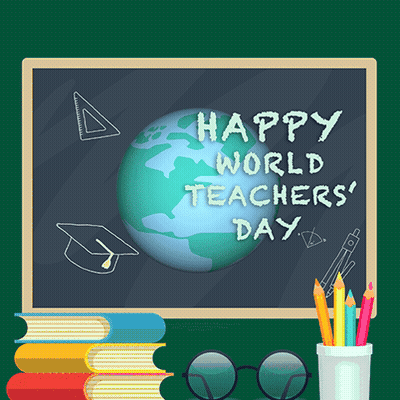 Happy World Teachers Day Chalkboard GIF