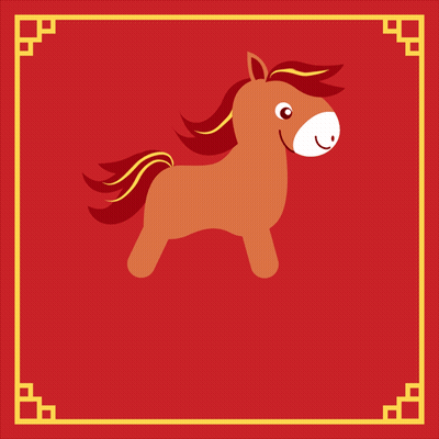 Happy Year of the Horse Greeting Card