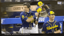Happy Yelich Jumps GIF