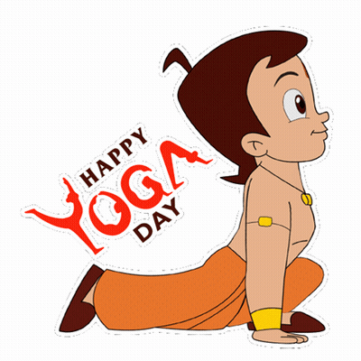 Happy Yoga Day Cartoon Character GIF