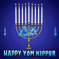 Happy Yom Kippur Channukiah Star Of David