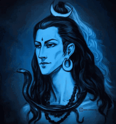 Har Mahadev Snake Blue Art