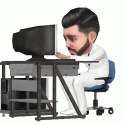 Hardworking Animated Man In Front Of The Computer GIF
