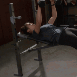 Hardworking Lady Doing Working Out Arm Press GIF
