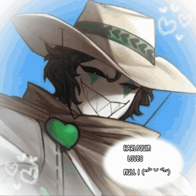 Harlequin With Green Heart GIF