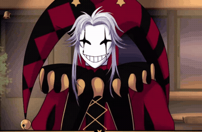 Harlequin With White Mask GIF