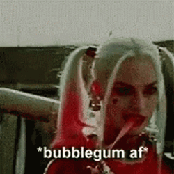 Harley Quinn Bubble Gum AF GIF