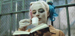 Harley Quinn Drinking Coffee GIF