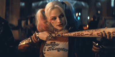 Harley Quinn Holding Bat GIF