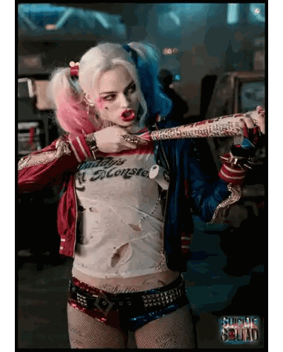 Harley Quinn Holding Bat Sticker