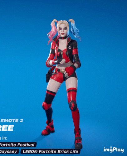 Harley Quinn Is Featured In A Video Game Called Fortnite Festival GIF