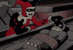 Harley Quinn Tied Up Catwoman GIF