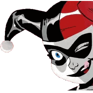 Harley Quinn Wearing Jester Hat And Mask Sticker