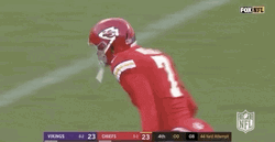 Harrison Butker Both Hands Up Running Fast GIF