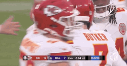 Harrison Butker Rubbed Helmet By Teammate GIF