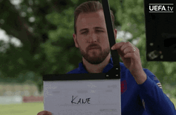 Harry Kane Holding Clapperboard GIF