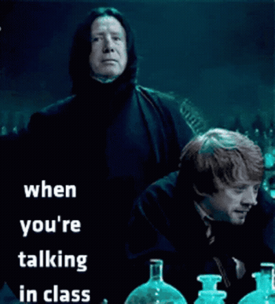 Harry Potter And Ron Weasley Talking In Class GIF