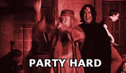 Harry Potter Happy Birthday Dancing Professor Snape And Dumbledore Party Hard GIF