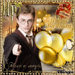 Harry Potter Happy Birthday Magical Golden Poster