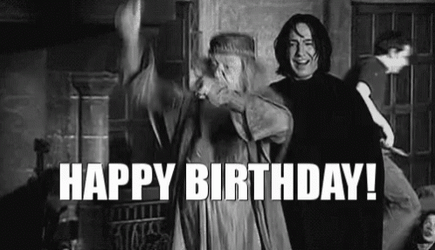 Harry Potter Happy Birthday Professor Snape And Dumbledore Dancing GIF