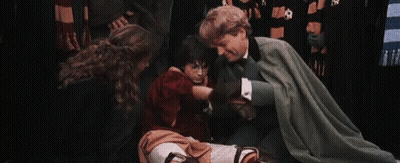 Harry Potter Hermione Granger Ron Weasley Sitting On Floor With Blanket GIF