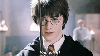Harry Potter Holding A Sword With The Words You Wish Behind Him GIF