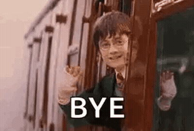Harry Potter Is Waving Out Of A Train Window And Saying `` Bye '' . GIF