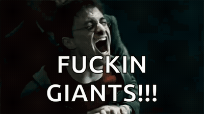 Harry Potter Screaming Held By Man Saying Fuckin Giants GIF