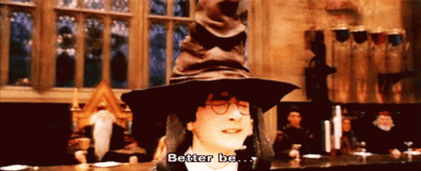 Harry Potter Sorting Hat Better Be Gryffindor GIF