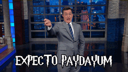 Harry Potter Spell Pay Me Stephen Colbert GIF