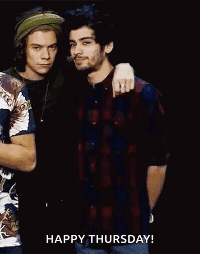 Harry Styles And Zayn Malik Are Standing Next To Each Other In A Dark Room . GIF