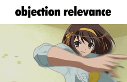 Harumi Suzumiya Objection Relevance GIF