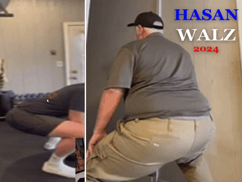 Hasan Walz 2024 Is Written On The Back Of A Man GIF