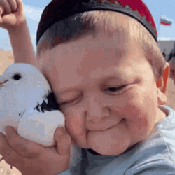 Hasbulla Cute Smile Sweet Snuggle Bird Beach GIF