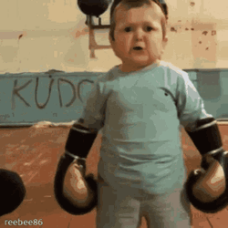 Hasbulla Mini Khabib Wrestler You’re Dead Punching Gloves GIF