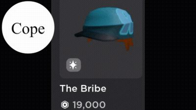 Hat Saying Cope The Bribe GIF