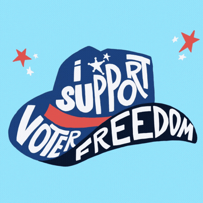 Hat Saying I Support Voter Freedom GIF