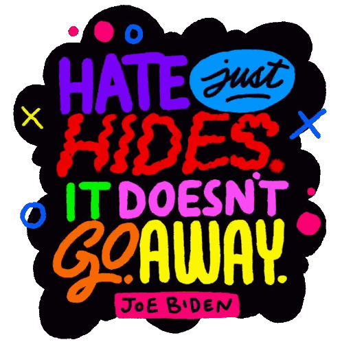 Hate Just Hides It Doesn't Go Away Sticker