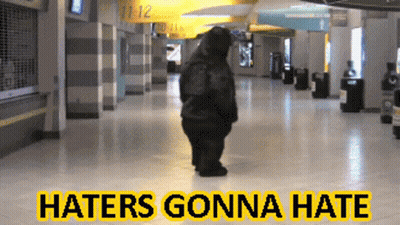 Haters Gonna Hate Sign With Bear GIF