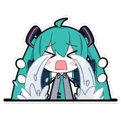 Hatsune Miku Crying Water From Eyes Sticker