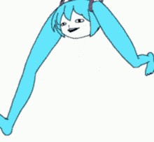 Hatsune Miku Cursed Hair Running GIF