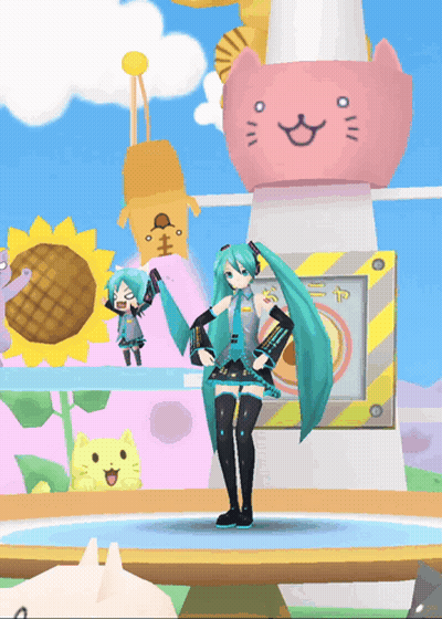 Hatsune Miku Dancing In Video Game GIF