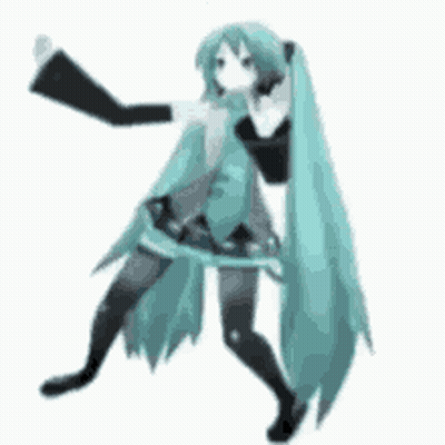 Hatsune Miku Dancing With Blue Hair GIF