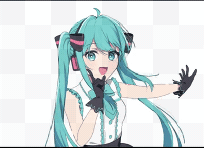Hatsune Miku Dancing With Headphones And Bow Tie GIF