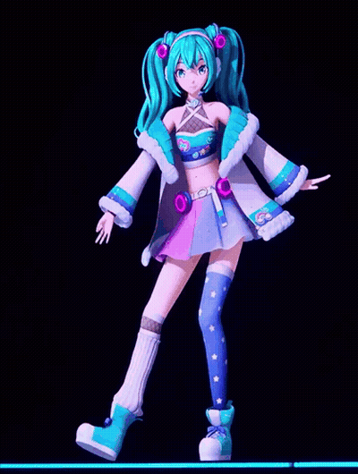 Hatsune Miku Dancing With Headphones GIF