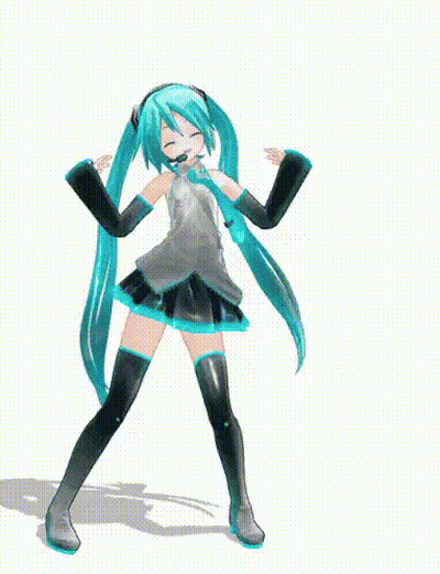 Hatsune Miku Dancing With Microphone GIF