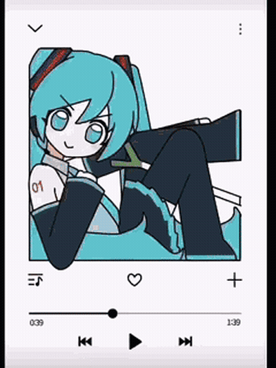 Hatsune Miku Lying on Chair Listening to Music