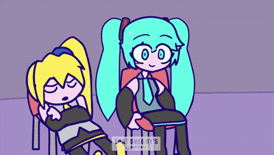 Hatsune Miku Standing In Front Of Exit GIF