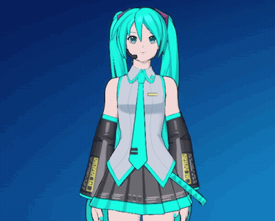 Hatsune Miku Stands In Front Of A Blue Sky GIF