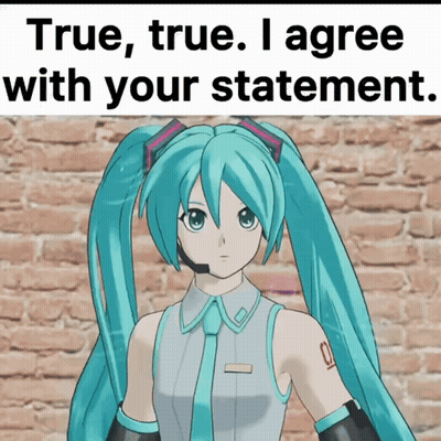 Hatsune Miku True True I Agree GIF